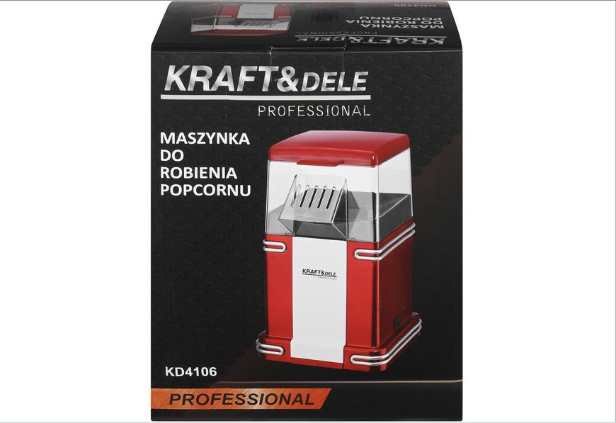 Апарат для приготування попкорну  Kraft&Dele  KD4106  без жиру 1500 Вт машина для попкорну KD4106 фото