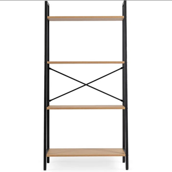 Стелаж у стилі лофт чорний/дуб MEBEL ELITE 131х64х34 см відкрита полиця для книг, офісу, дитячої кімнати та декору ME.GIA/D/CZ/REG фото