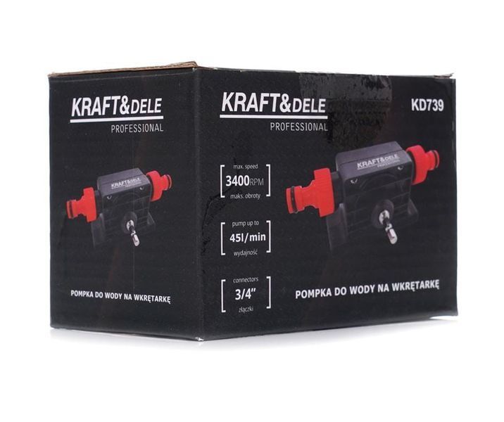 Водяной насос для шуруповерта Kraft&Dele KD739, 45 л/мин для быстрой перекачки жидкостей KD739 фото