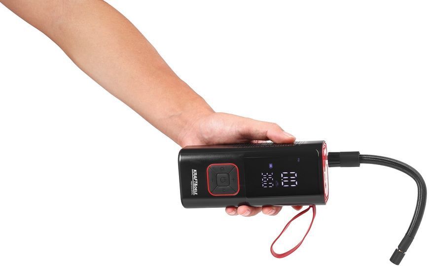 Аккумуляторный портативный компрессор 10 бар KRAFT&DELE KD5497 автомобильный с USB-C, фонариком и функцией повербанка  KD5497 фото