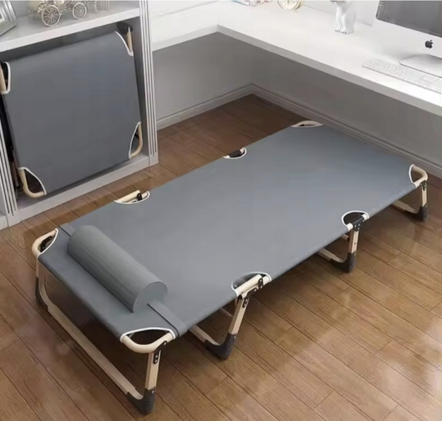 Складане туристичне ліжко  193&times;68&times;30 см Bass Polska BH 31006 з матрацом, подушкою та регульованою спинкою, до 200 кг,сіре BH 31006 фото