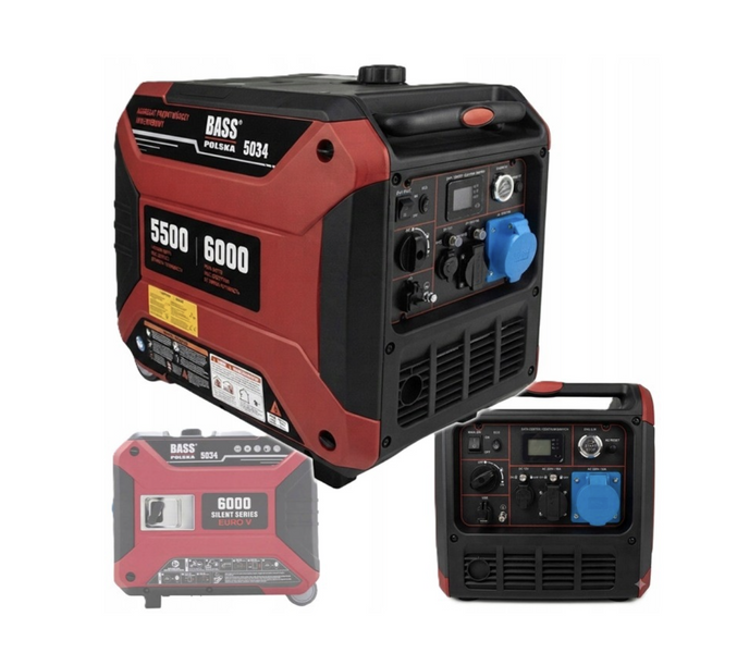 Мощный инверторный бензиновый генератор 6 кВт, 230 В Bass Polska BP-5034 чистая синусоида 5034 фото