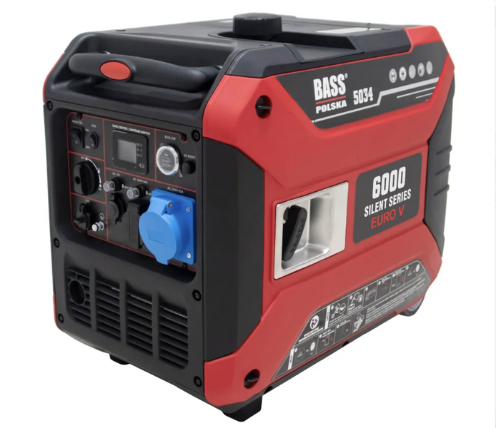 Мощный инверторный бензиновый генератор 6 кВт, 230 В Bass Polska BP-5034 чистая синусоида 5034 фото