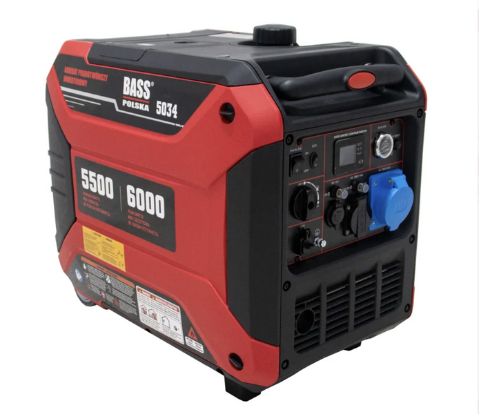 Мощный инверторный бензиновый генератор 6 кВт, 230 В Bass Polska BP-5034 чистая синусоида 5034 фото