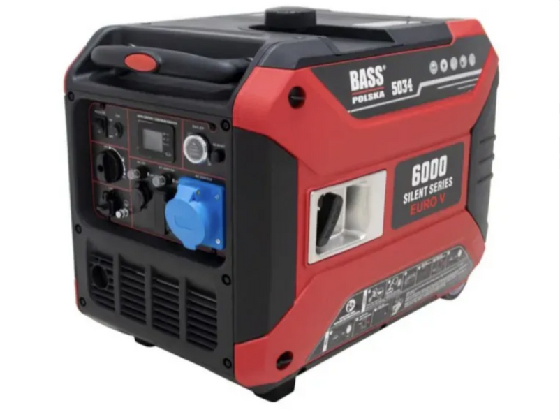 Мощный инверторный бензиновый генератор 6 кВт, 230 В Bass Polska BP-5034 чистая синусоида 5034 фото