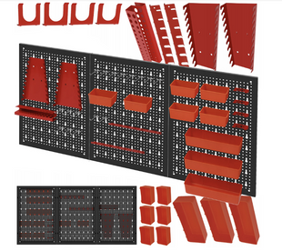Металева настіннна дошка для інструментів 120&times;60 см Kraft&Dele KD11898 з контейнерами та гачками KD11898  фото