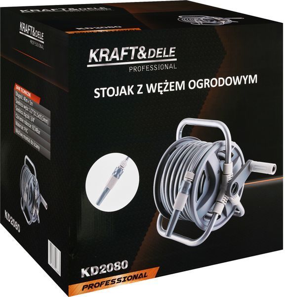 Садовий комплект котушка зі шлангом 40 м+2 м Kraft&Dele KD2080 для поливу KD2080 фото