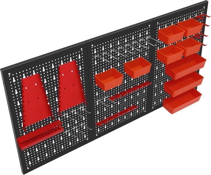 Металева настіннна дошка для інструментів 120&times;60 см Kraft&Dele KD11898 з контейнерами та гачками KD11898  фото
