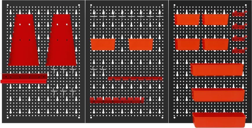 Металева настіннна дошка для інструментів 120&times;60 см Kraft&Dele KD11898 з контейнерами та гачками KD11898  фото