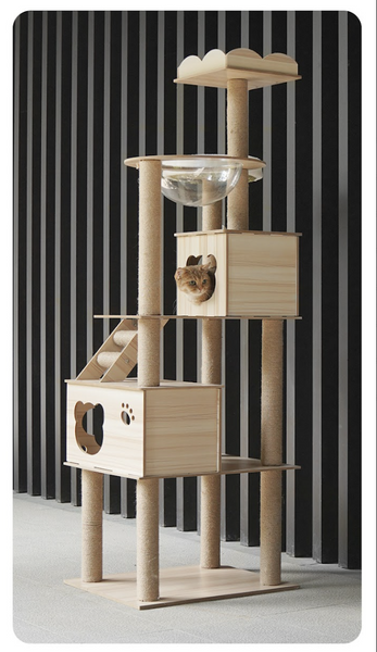 Когтеточка-комплекс для кота (Cat Tree) с полочками и домиком, устойчивая конструкция Volso Y-2 Y-2 фото