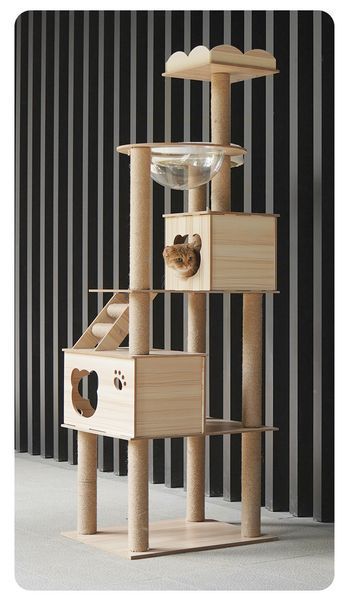 Когтеточка-комплекс для кота (Cat Tree) с полочками и домиком, устойчивая конструкция Volso Y-2 Y-2 фото