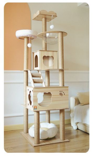 Когтеточка-комплекс для кота (Cat Tree) с полочками и домиком, устойчивая конструкция Volso Y-2 Y-2 фото