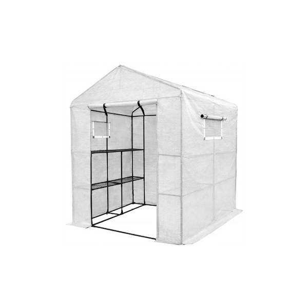 Садовая мини-теплица, парник белый 1,4&times;1,4&times;2 м Ekspand TFR16-1,4X1,4X2-B с вентиляционными окнами TFR16-1,4X1,4X2-B фото