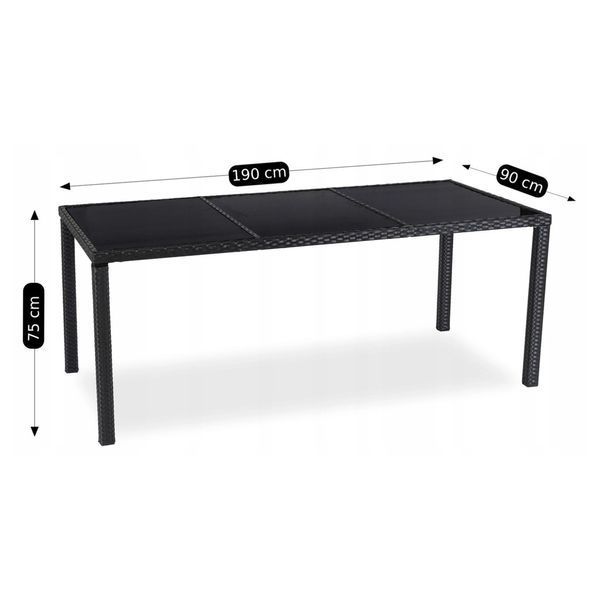 Комплект садовой мебели на 8 человек MEBEL ELITE POMONA ME.POMONA/CZ/RT/OGR/ZES черный ротанг большой обеденный стол ME.POMONA/CZ/RT/OGR/ZES фото