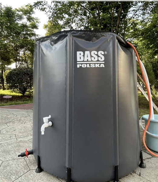Бочка для дождевой воды 1000 л Bass Polska BH 79990 складная, с краном серая  BH 79990 фото