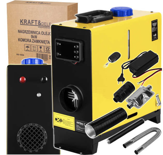 Автономный дизельный обогреватель 9 кВт Kraft&Dele KD5966 12/24/230 В с дисплеем и пультом. KD5966 фото