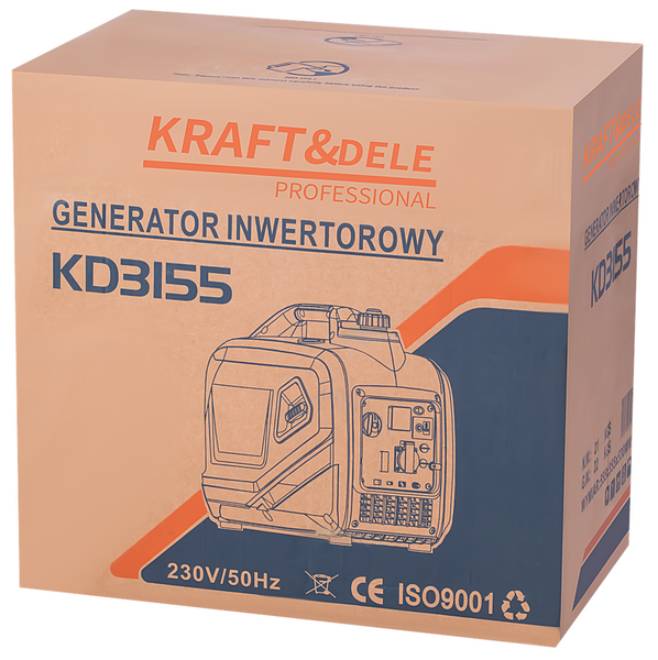Інверторний бензиновий генератор 2,6кВт Kraft&Dele KD3155 чистий синус KD3155 фото