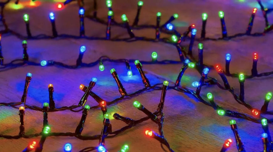 Гірлянда новорічна 300 LED 20 м &mdash; світлодіодні новорічні вогні для ялинки, різнокольорова гірлянда з 8 режимами, святкові LED вогники для дому LCW-300-MULT LCW-300-MULT фото