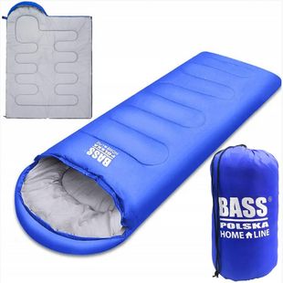 Спальний мішок з капюшоном,туристична ковдра 2 в 1 Bass Polska BH 41997 синій BH 41997 фото