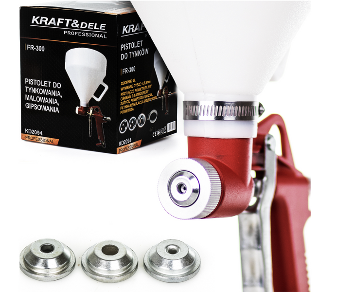 Строительный пистолет 5 л Kraft&Dele KD2094 для штукатурки и покраски 3 насадки в комплекте KD2094 фото