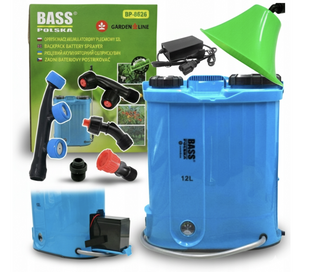 Аккумуляторный ранцевой опрыскиватель 12 л 12V Bass Polska 8626 с насадкой для распыления гербицидов 8626 фото