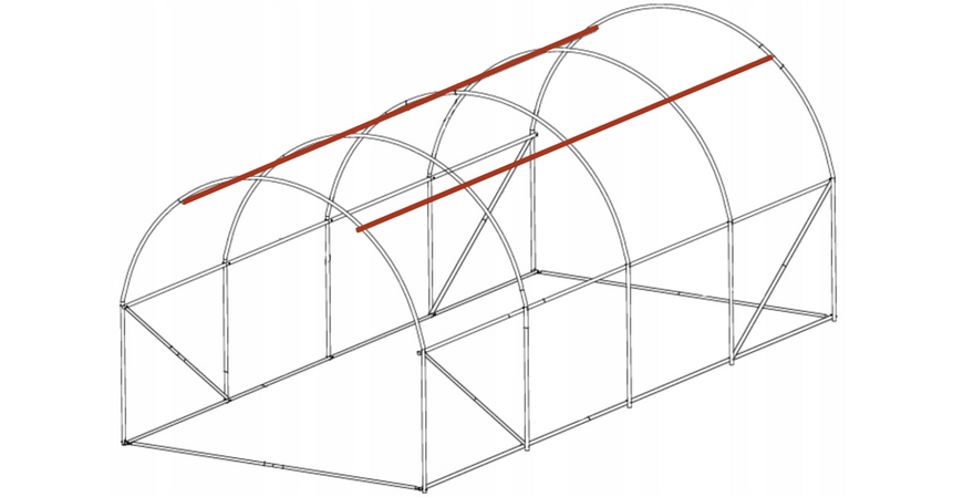 Садовая пленка тепличная,армированная 12,5 м&sup2; 2,5X5X2 Ekspand TFO19-2,5X5X2-1-Z с одним входом оцинкованная TFO19-2,5X5X2-1-Z фото