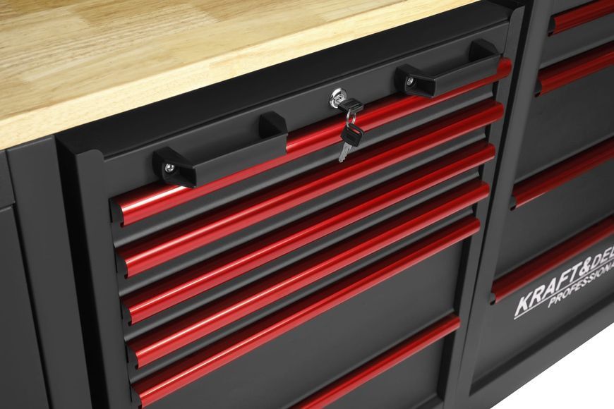Комплект меблів для майстерні KRAFT&DELE KD5860, 260 см, металевий верстак зі стільницею KD5860 фото