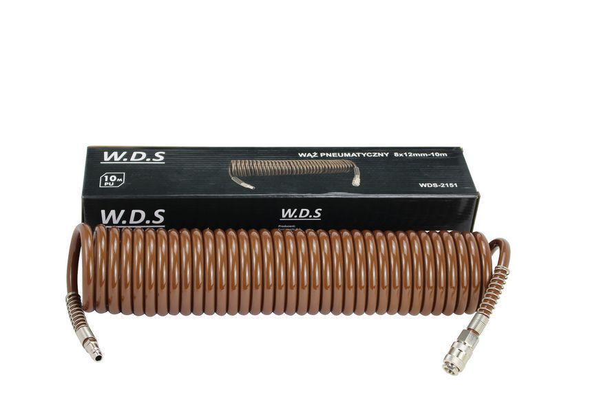 Пневматический спиральный шланг 10 м 8&times;12 мм Kraft&Dele WDS2151 для пневмоинструмента, авторемонта, краскопультов WDS2151  фото