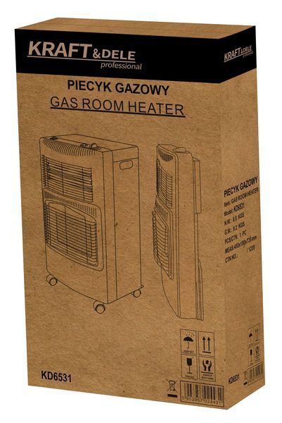 Газово-електричний обігрівач 2 в 1  4200 Вт газ + 1200 Вт електро Kraft&Dele KD6531 інфрачервоний, пропан-бутан KD6531 фото