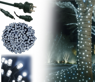 Уличная светодиодная гирлянда 500 LED Ekspand LCZ-500-ZB холодный белый 34 м для елки, фасада и сада LCZ-500-ZB фото