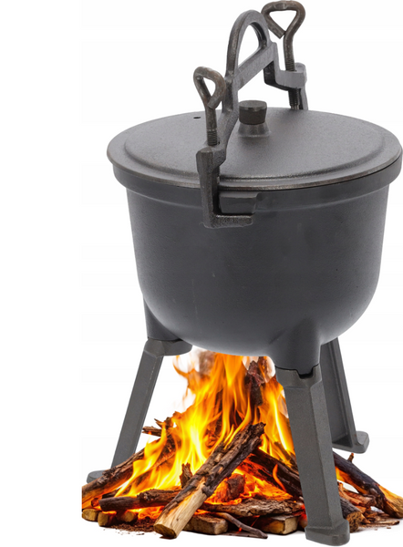 Чугунный котелок на ножках с ручкой для переноски Garden Line BBQ3710 8 л Серый BBQ3710 фото