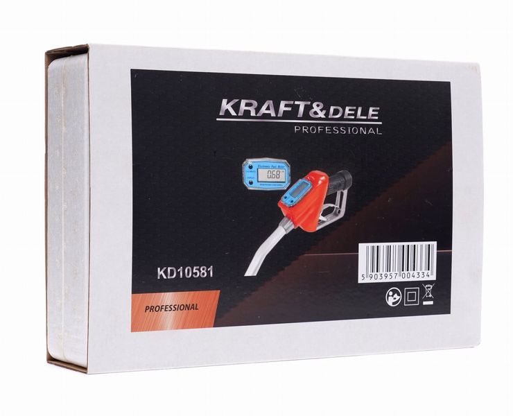 Заправочный пистолет для перекачки топлива с LCD дисплеем Kraft&Dele KD10581 20&ndash;75 л/мин, алюминиевый корпус KD10581 фото