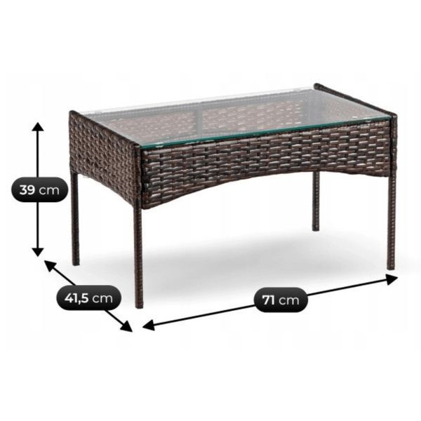 Комплект мебели из искусственного ротанга MEBEL ELITE MISSISIPI ME.MISSISIPI/BR/RT/OGR/ZES коричневый с подушками ME.MISSISIPI/BR/RT/OGR/ZES фото