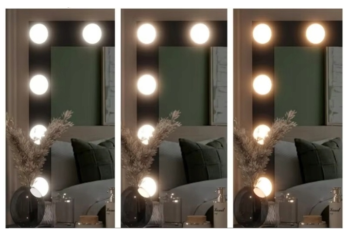 Косметичний столик з LED підсвіткою 12 ламп білий Ekspand TL08-BL808-LED-BIALA 7 шухляд  TL08-BL808-LED-BIALA фото
