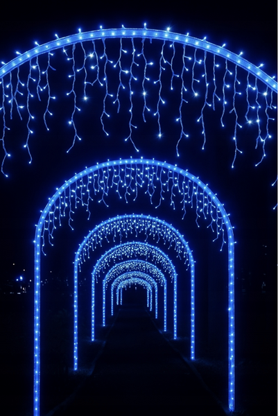 Вулична світлодіодна гірлянда-завіса 300 LED Ekspand LKS-300-N синій 14.5 м для вулиці дому та саду LKS-300-N фото