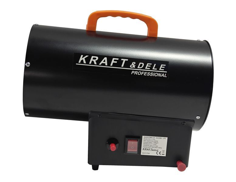 Газовая тепловая пушка 25 кВт Kraft&Dele KD11704 с редуктором и шлангом для состава и мастерской KD11704 фото