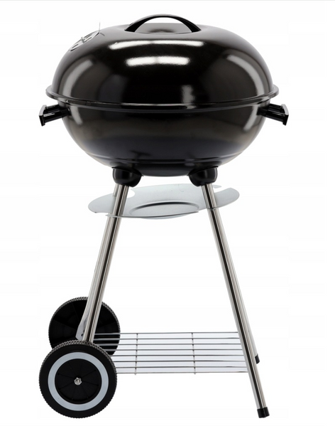 Портативний  вугільний гриль для пікніка GardenLine BBQ5290 з кришкою та колесами, круглий  BBQ5290 фото