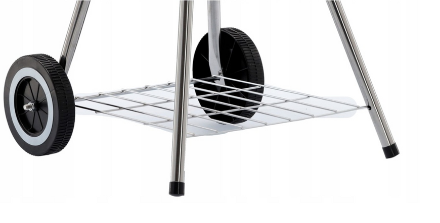 Портативний  вугільний гриль для пікніка GardenLine BBQ5290 з кришкою та колесами, круглий  BBQ5290 фото