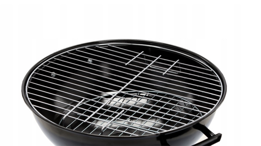 Портативний  вугільний гриль для пікніка GardenLine BBQ5290 з кришкою та колесами, круглий  BBQ5290 фото