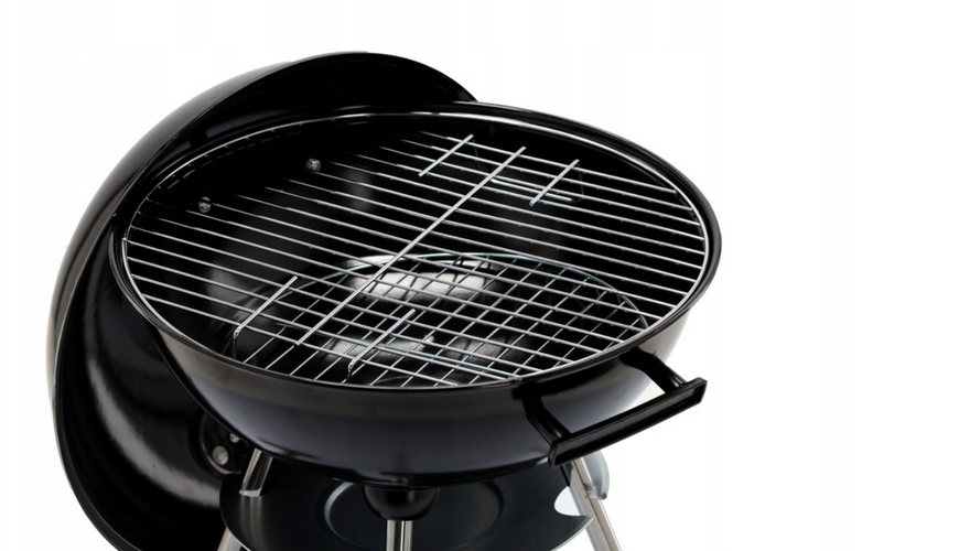 Портативний  вугільний гриль для пікніка GardenLine BBQ5290 з кришкою та колесами, круглий  BBQ5290 фото