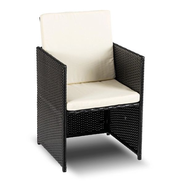 Комплект садових меблів MEBEL ELITE BONITO ME.BONITO/CZ/RT/OGR/ZES чорний стіл 4 крісла 2 пуфи ME.BONITO/CZ/RT/OGR/ZES фото