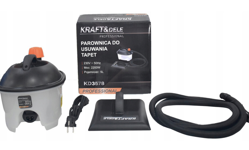 Парогенератор для зняття шпалер 2200 Вт Kraft&Dele KD3578 відпарювач, знімач шпалер 5 л KD3578 фото