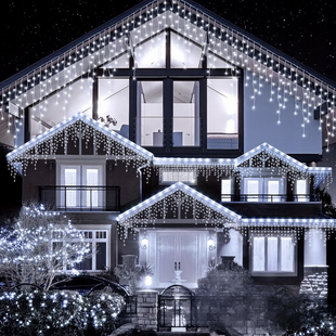 Уличная светодиодная гирлянда-занавес 500 LED Ekspand LKS-500-ZB холодный белый 23 м для улицы дома и сада LKS-500-ZB фото