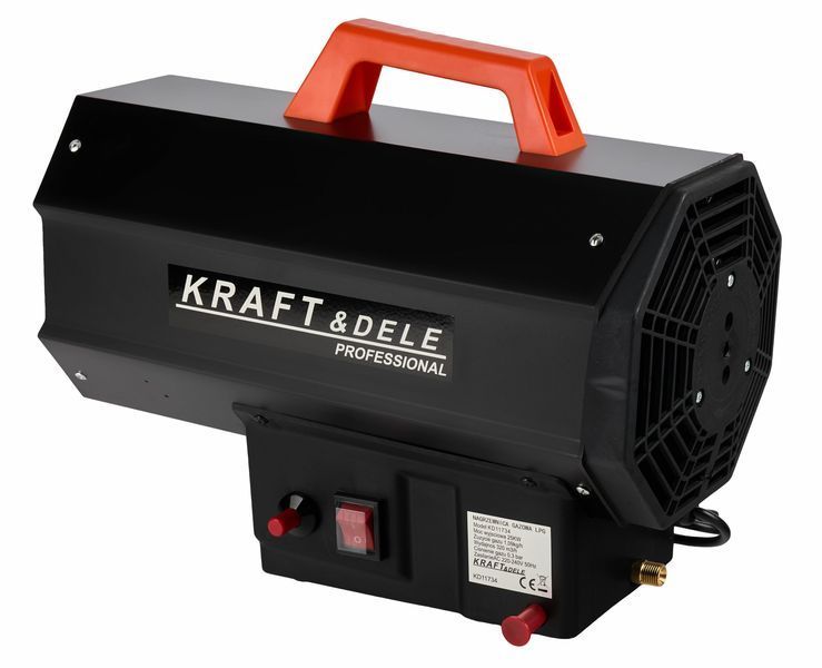 Газовая тепловая пушка 25 кВт Kraft&Dele KD11734 с газовым шлангом и редуктором для состава, мастерской и строительных работ KD11734 фото