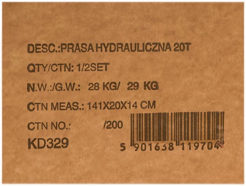 Професійний гідравлічний прес 20T Kraft&Del KD329 для майстерні та автосервісу KD329 фото