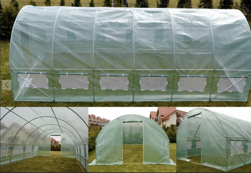 Усиленная садовая теплица, парник 18м2 3X6X2 м Ekspand TFO25-3X6X2-2-Z с двумя входами, труба 25 мм армированная пленка, зеленая TFO25-3X6X2-2-Z фото