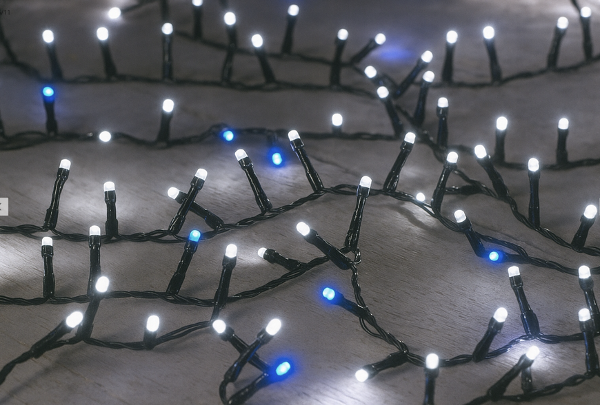 Уличная светодиодная гирлянда 1000 LED Ekspand LCZ-1000-ZB холодный белый 54 м для елки, фасада и сада LCZ-1000-ZB  фото