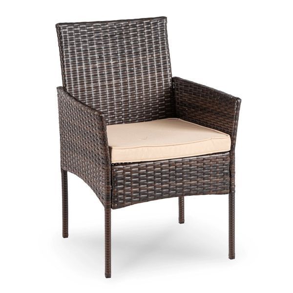Комплект садовой мебели из искусственного ротанга MEBEL ELITE AZUL ME.AZUL/BR/RT/OGR/ZES на 4 человека со столом и креслами для террасы, сада и дачи, коричневый ME.AZUL/BR/RT/OGR/ZES фото