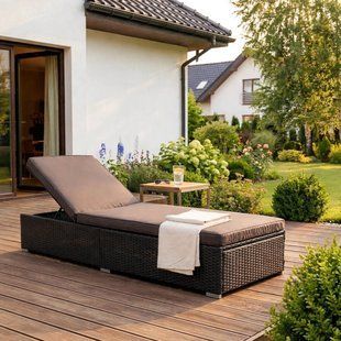 Садовый лежак MEBEL ELITE LARGO ME.LARGO/CZ/RT/OGR/LEZ из искусственного ротанга с мягким матрасом для бассейна, сада и зоны отдыха ME.LARGO/CZ/RT/OGR/LEZ фото