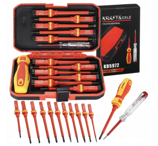 Набор отверток изолированных 1000 В Kraft&Dele KD5972, 14 шт.14 шт в кейсе  KD5972 фото